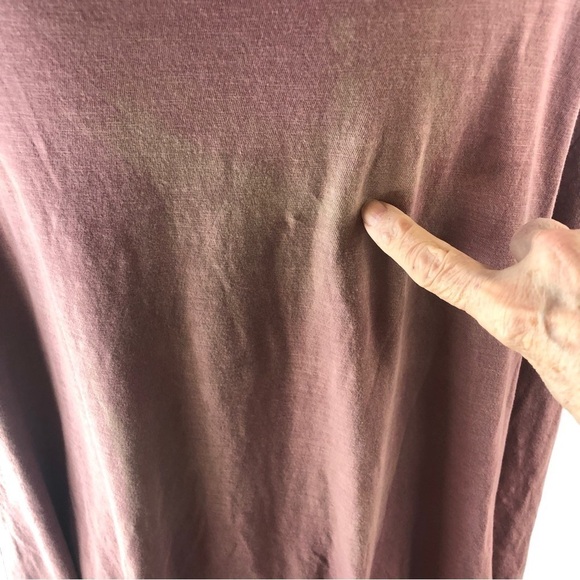 LOGO Lori Goldstein Cotton Tee Women 3X Mauve VNeck Pockets 3/4 Sleeves - Picture 8 of 12